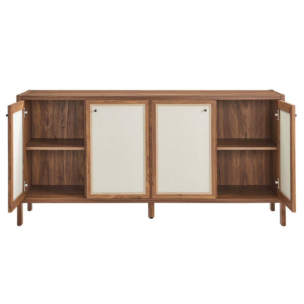Capri 65" Wood Grain Sideboard Storage Cabinet - Walnut