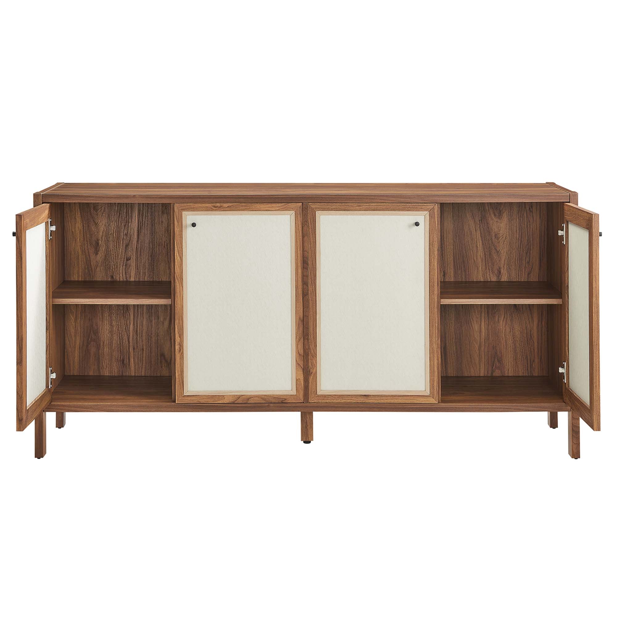 Capri 65" Wood Grain Sideboard Storage Cabinet - Walnut