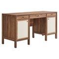 Capri 58" Wood Grain Office Desk - Walnut