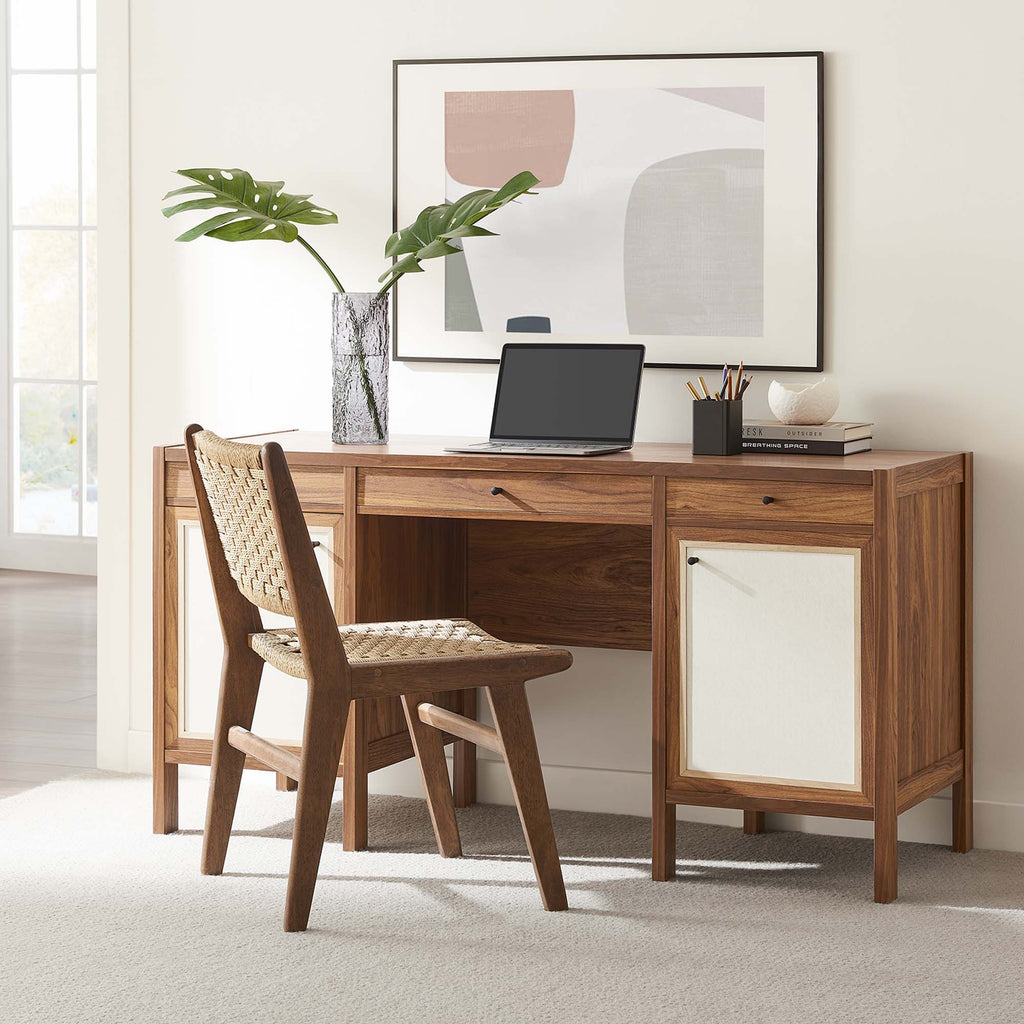 Capri 58" Wood Grain Office Desk - Walnut