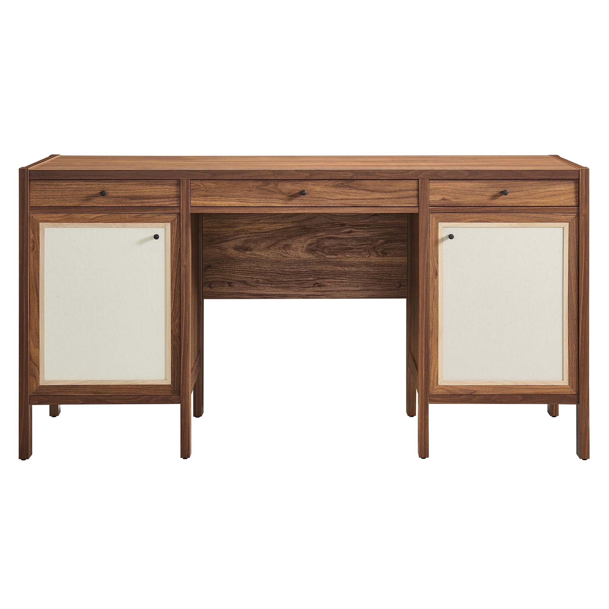 Capri 58" Wood Grain Office Desk - Walnut