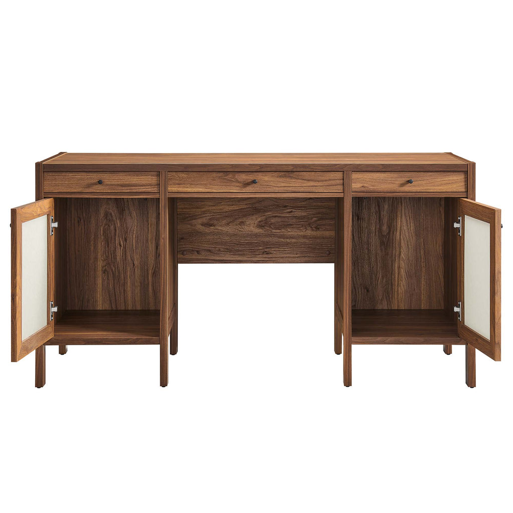 Capri 58" Wood Grain Office Desk - Walnut