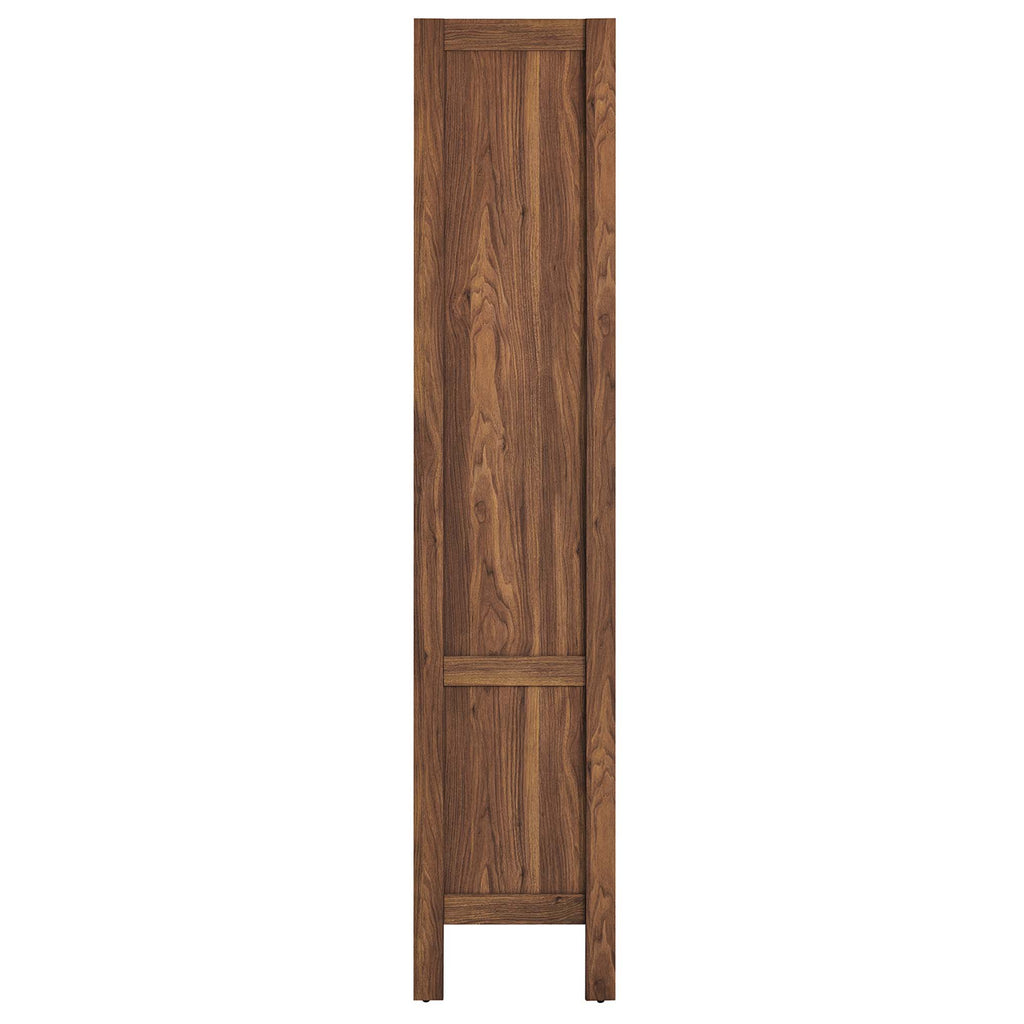 Capri 4-Shelf Wood Grain Bookcase - Walnut
