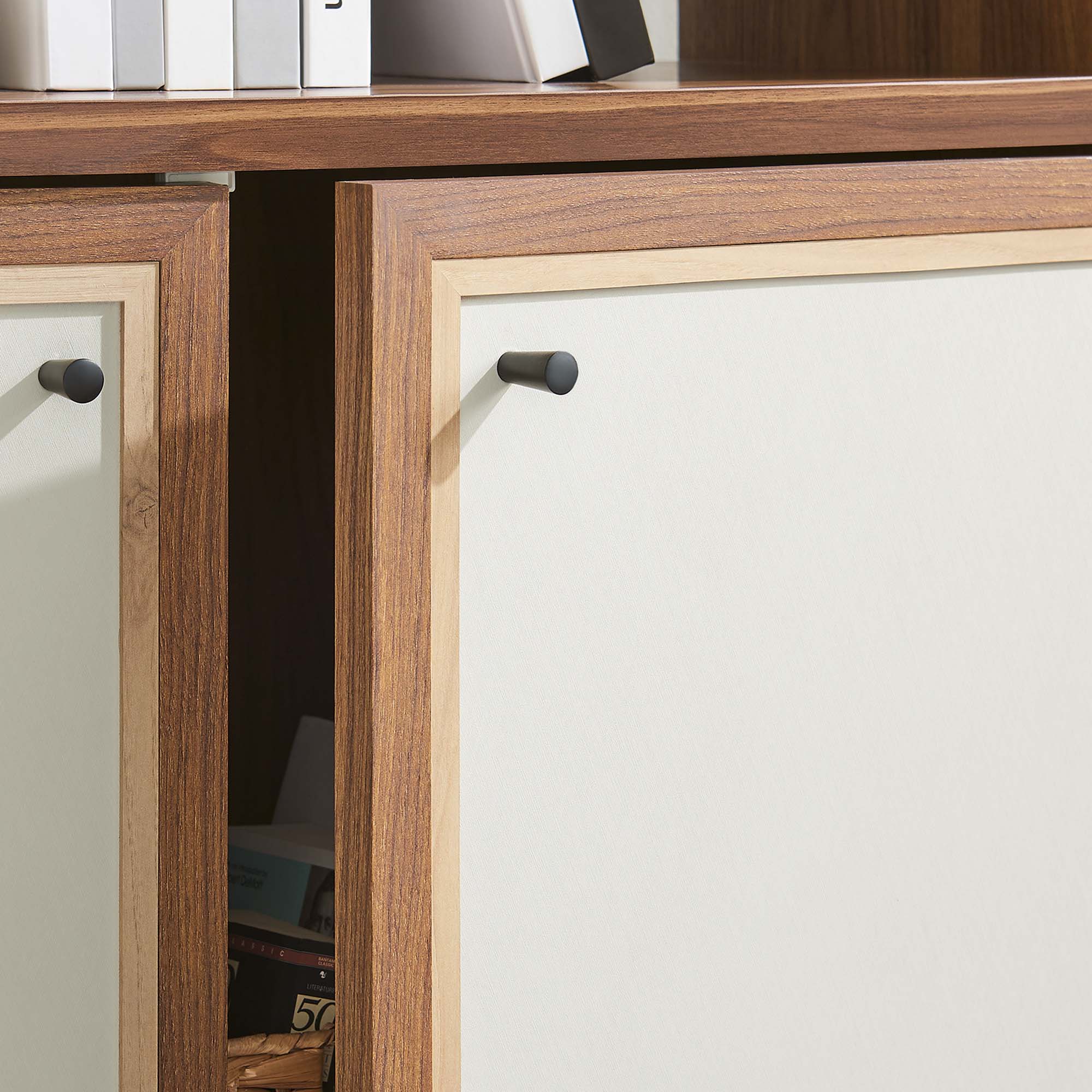 Capri 4-Shelf Wood Grain Bookcase - Walnut