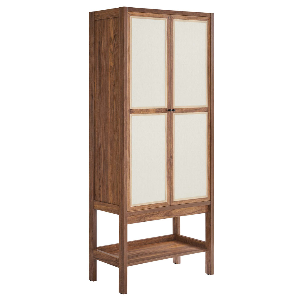 Capri Tall Wood Grain Standing Storage Cabinet - Walnut