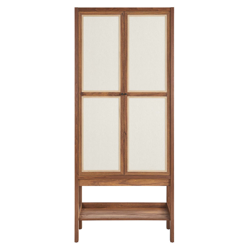 Capri Tall Wood Grain Standing Storage Cabinet - Walnut