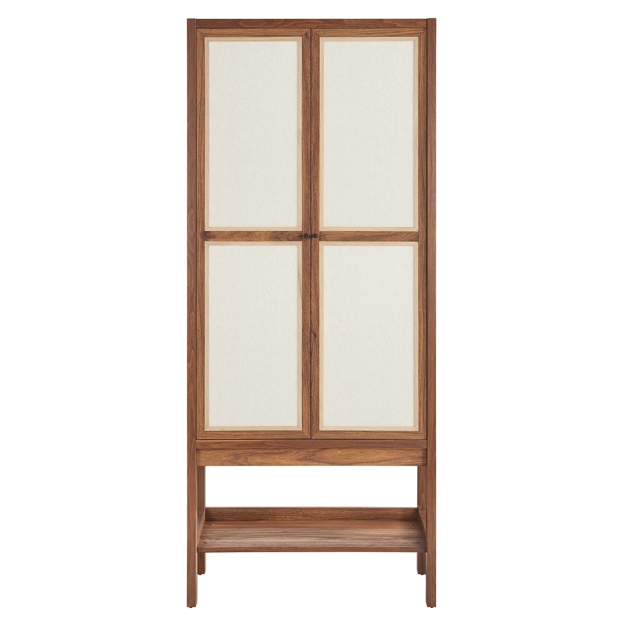 Capri Tall Wood Grain Standing Storage Cabinet - Walnut