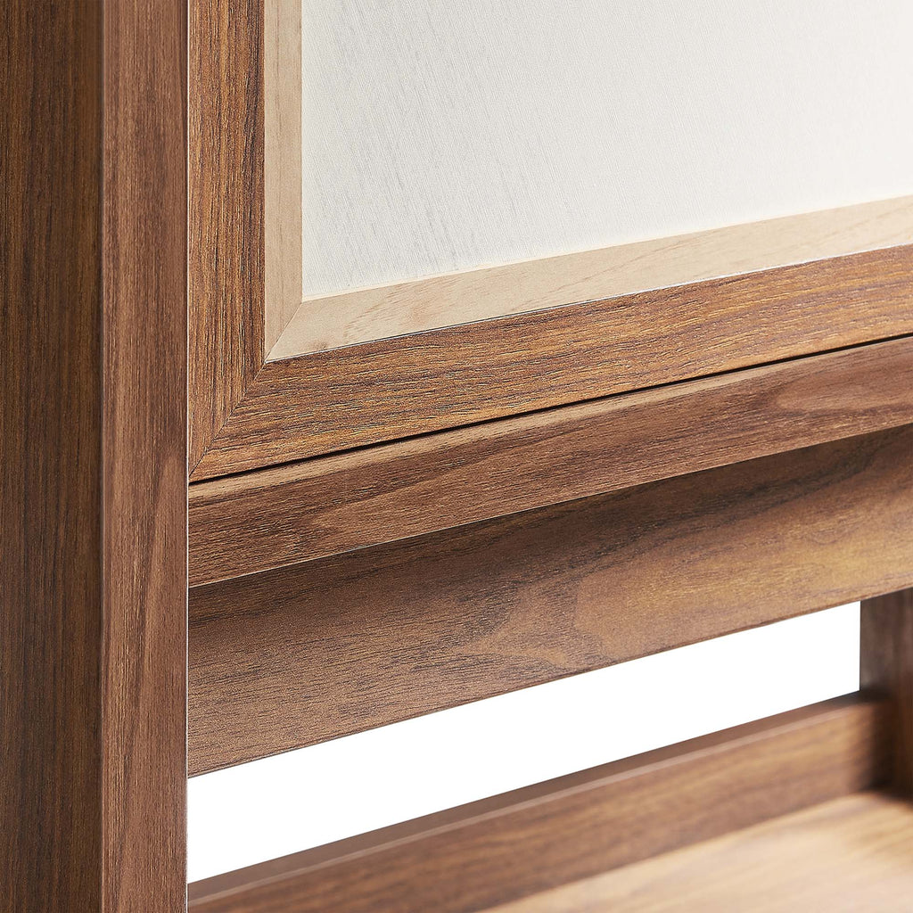 Capri Tall Wood Grain Standing Storage Cabinet - Walnut