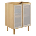 Calla 24" Perforated Metal Bathroom Vanity Cabinet (Sink Basin Not Included) - Oak
