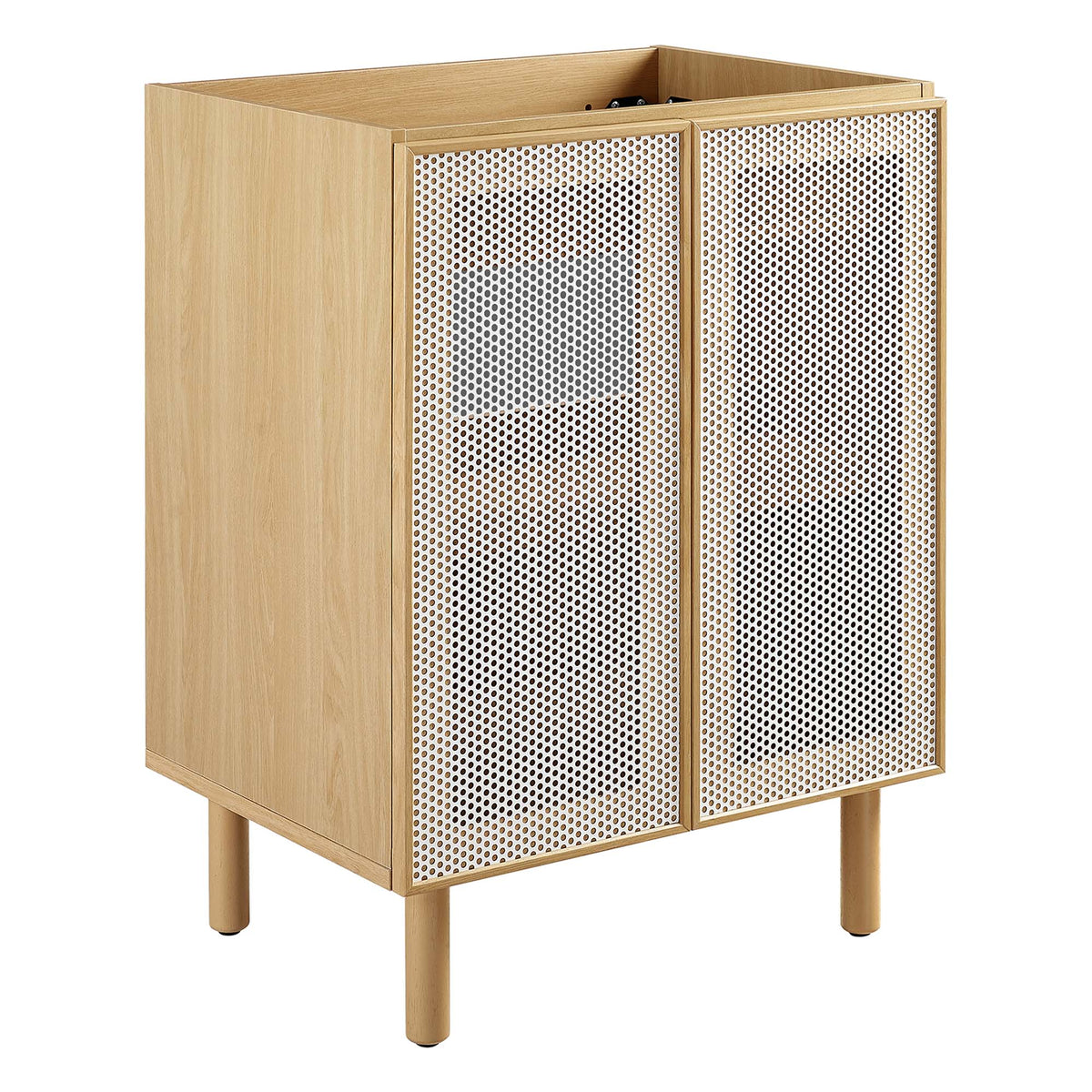 Calla 24" Perforated Metal Bathroom Vanity Cabinet (Sink Basin Not Included) - Oak
