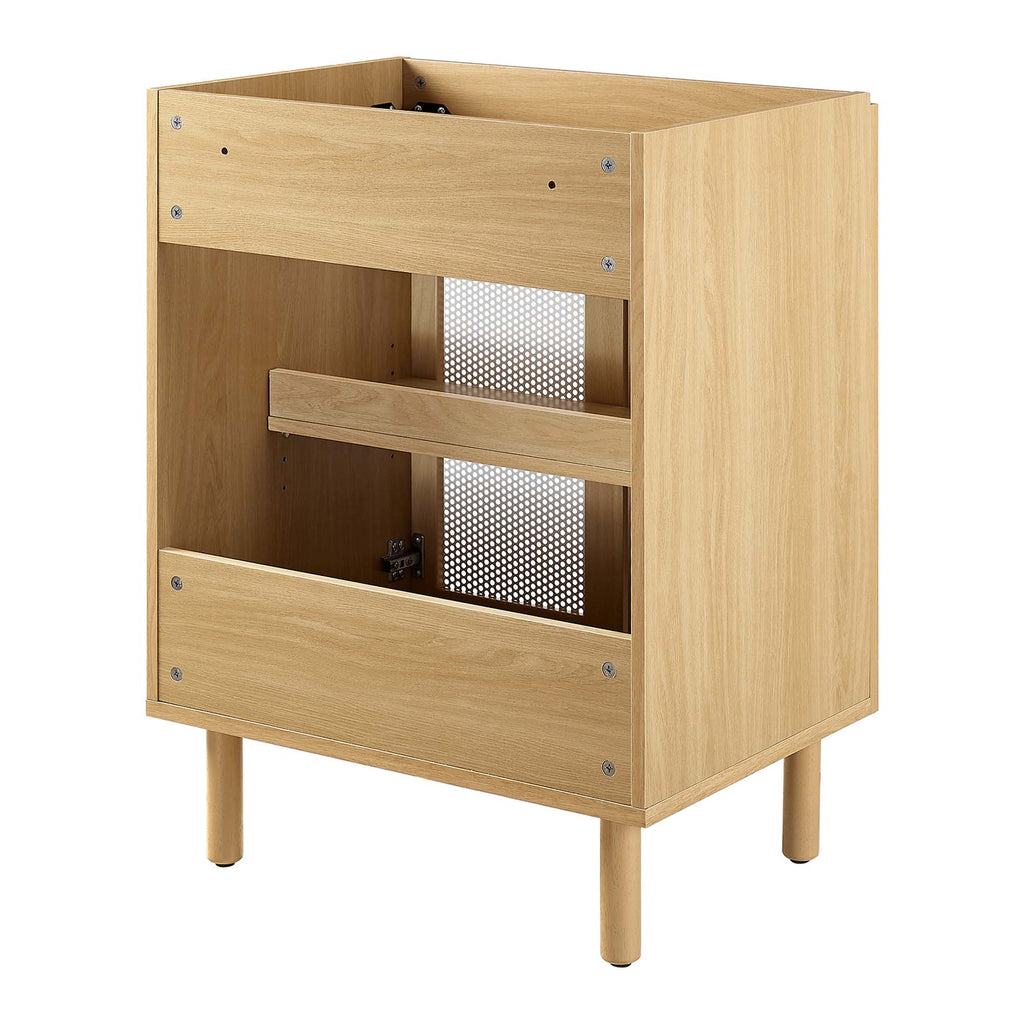 Calla 24" Perforated Metal Bathroom Vanity Cabinet (Sink Basin Not Included) - Oak