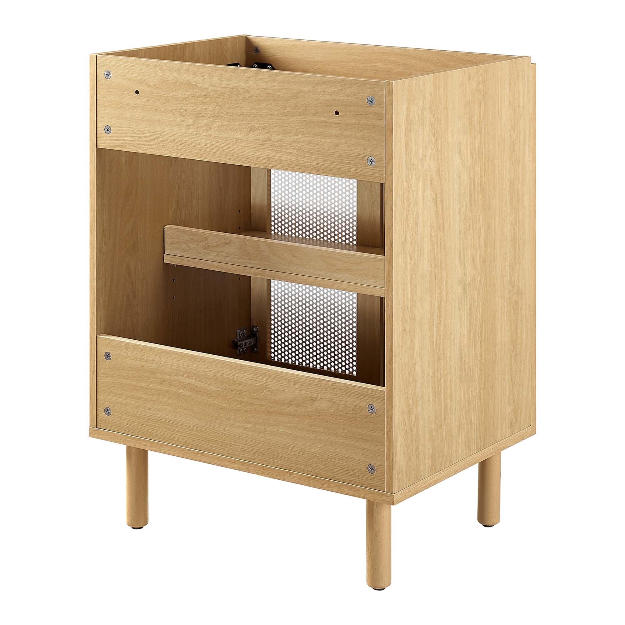 Calla 24" Perforated Metal Bathroom Vanity Cabinet (Sink Basin Not Included) - Oak