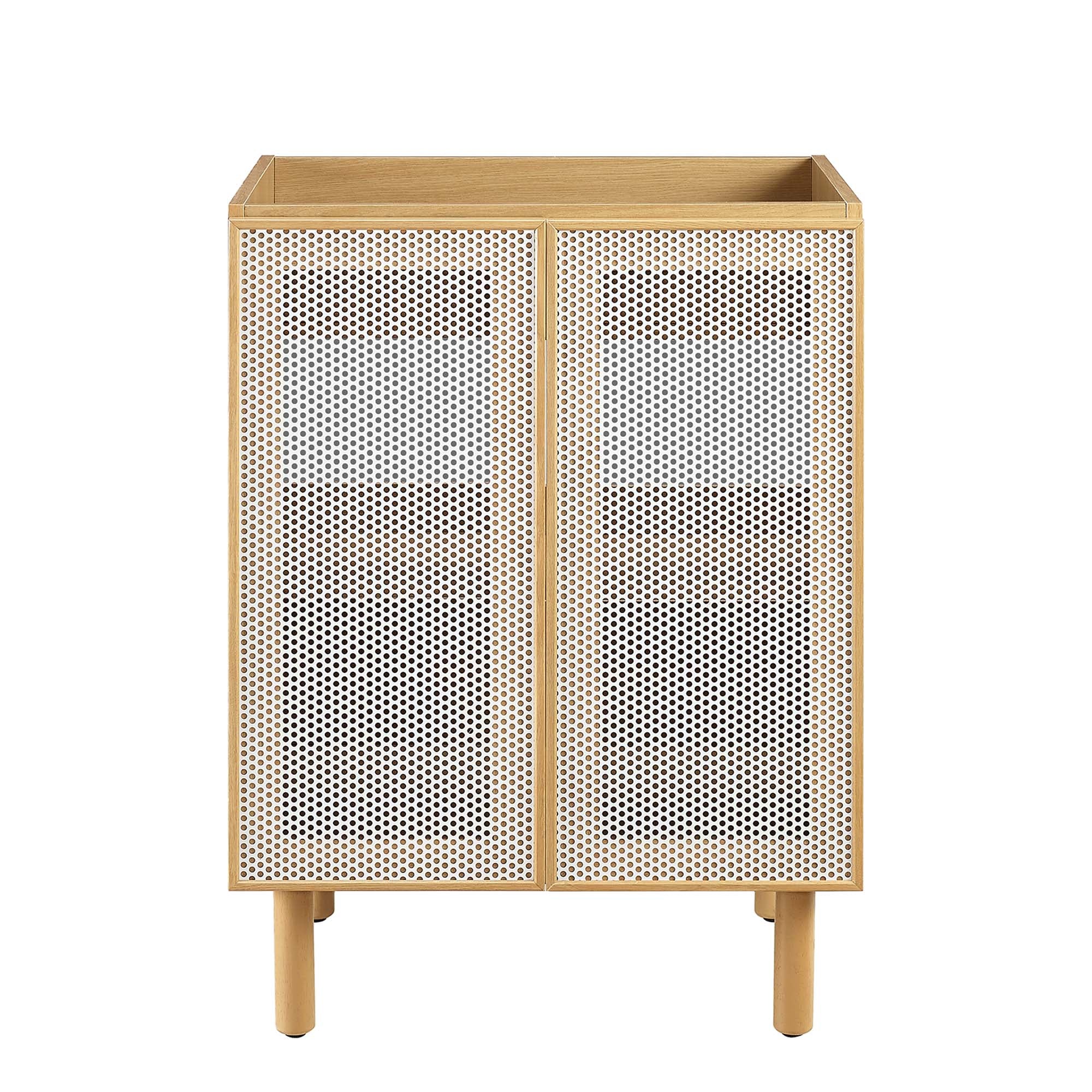 Calla 24" Perforated Metal Bathroom Vanity Cabinet (Sink Basin Not Included) - Oak