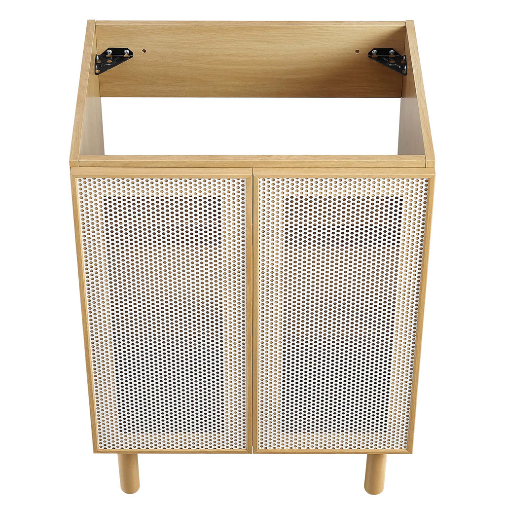 Calla 24" Perforated Metal Bathroom Vanity Cabinet (Sink Basin Not Included) - Oak