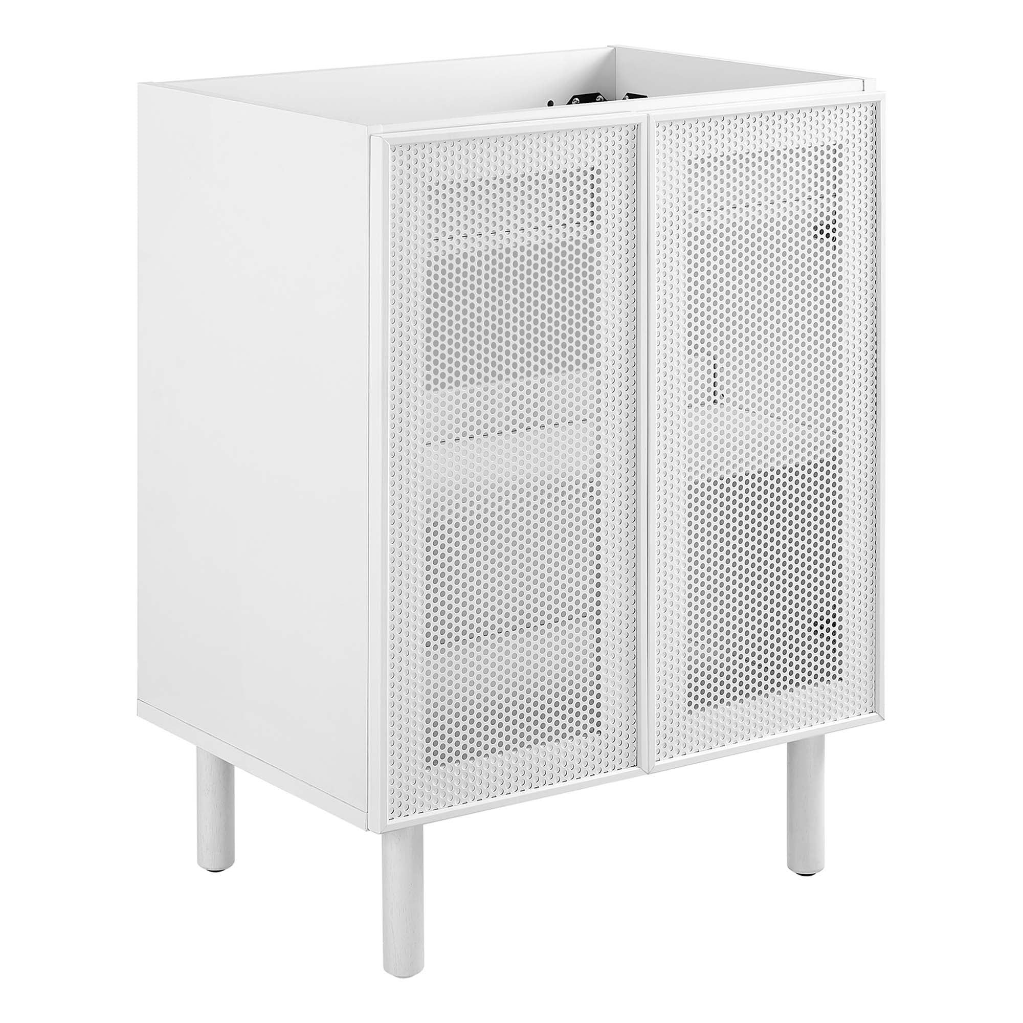 Calla 24" Perforated Metal Bathroom Vanity Cabinet (Sink Basin Not Included) - White