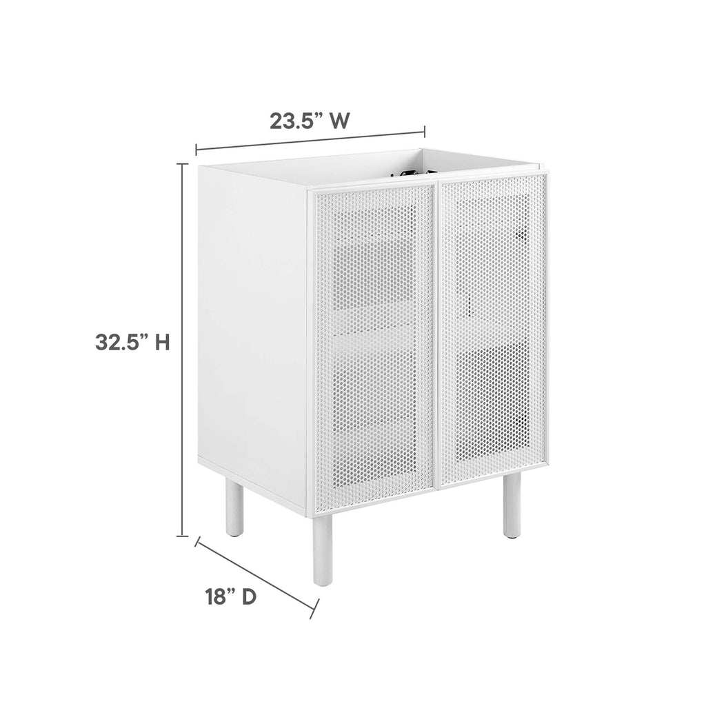 Calla 24" Perforated Metal Bathroom Vanity Cabinet (Sink Basin Not Included) - White