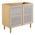 Calla 36" Perforated Metal Bathroom Vanity Cabinet (Sink Basin Not Included) - Oak