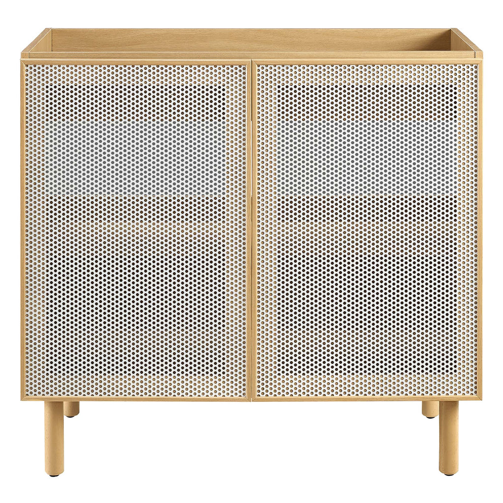 Calla 36" Perforated Metal Bathroom Vanity Cabinet (Sink Basin Not Included) - Oak