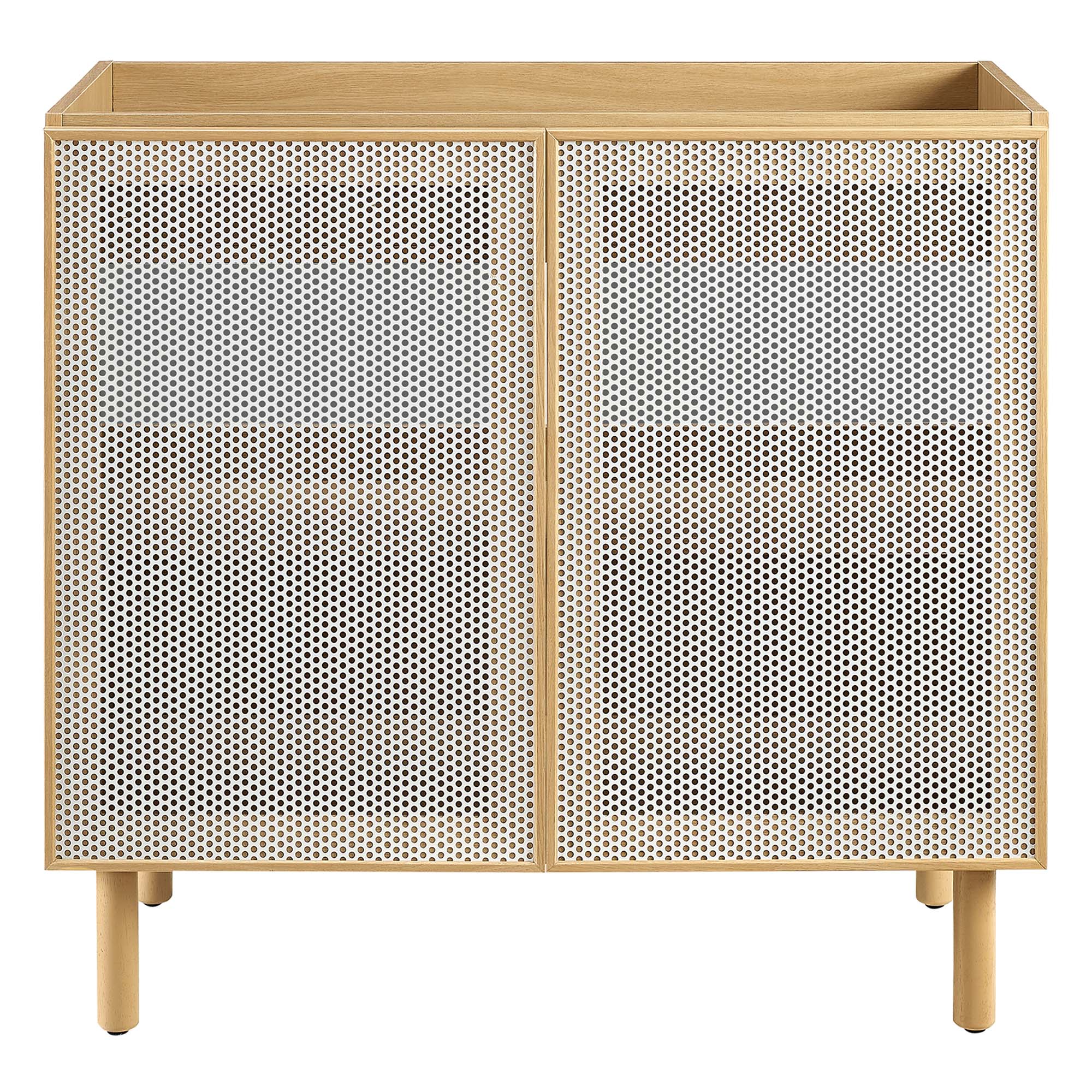 Calla 36" Perforated Metal Bathroom Vanity Cabinet (Sink Basin Not Included) - Oak