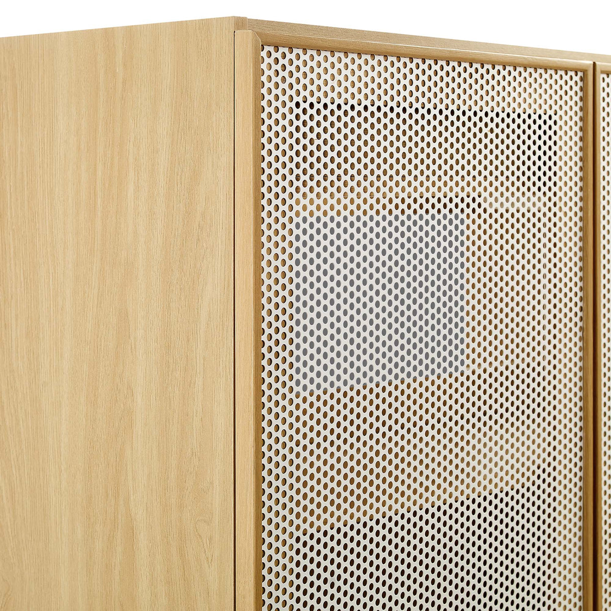 Calla 36" Perforated Metal Bathroom Vanity Cabinet (Sink Basin Not Included) - Oak