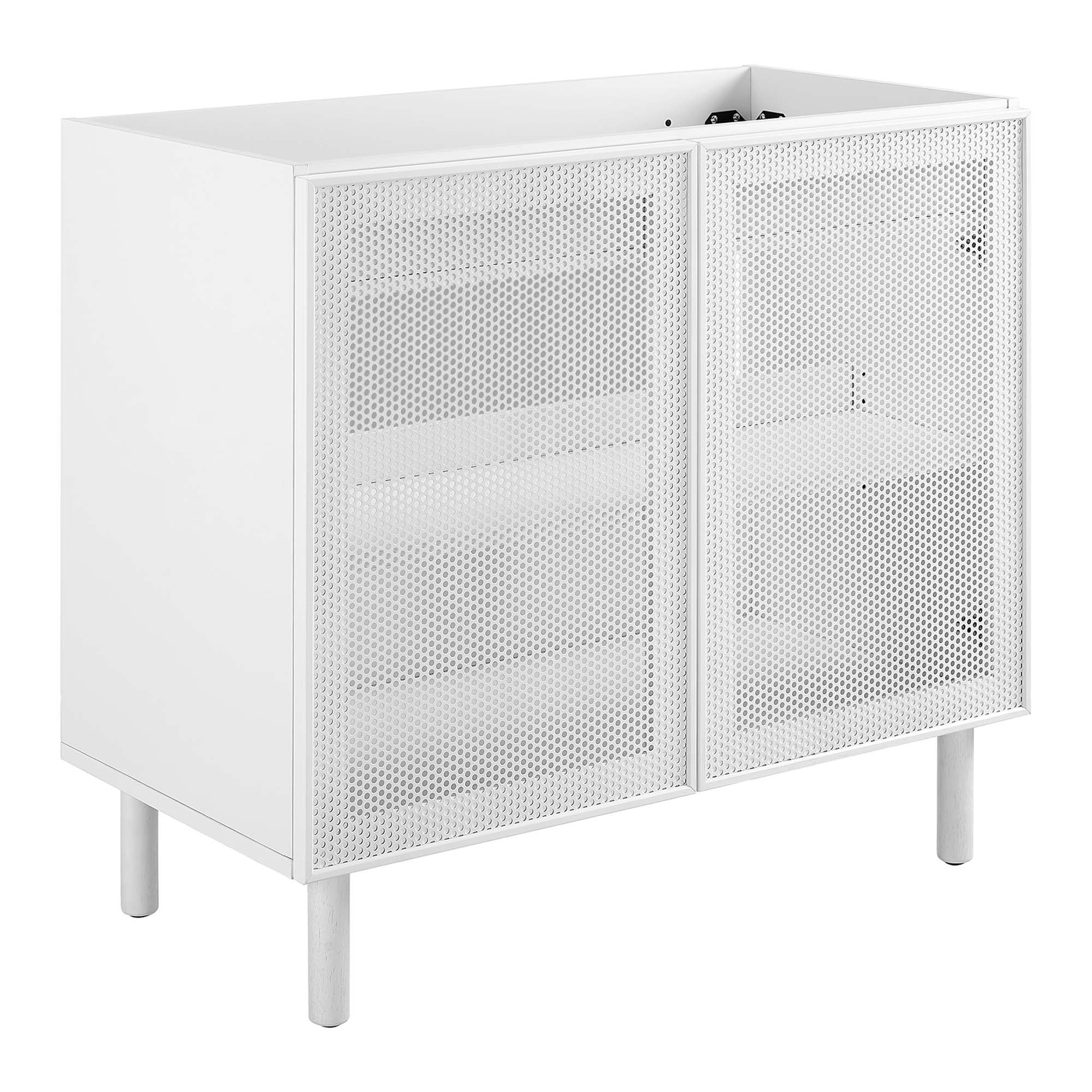 Calla 36" Perforated Metal Bathroom Vanity Cabinet (Sink Basin Not Included) - White