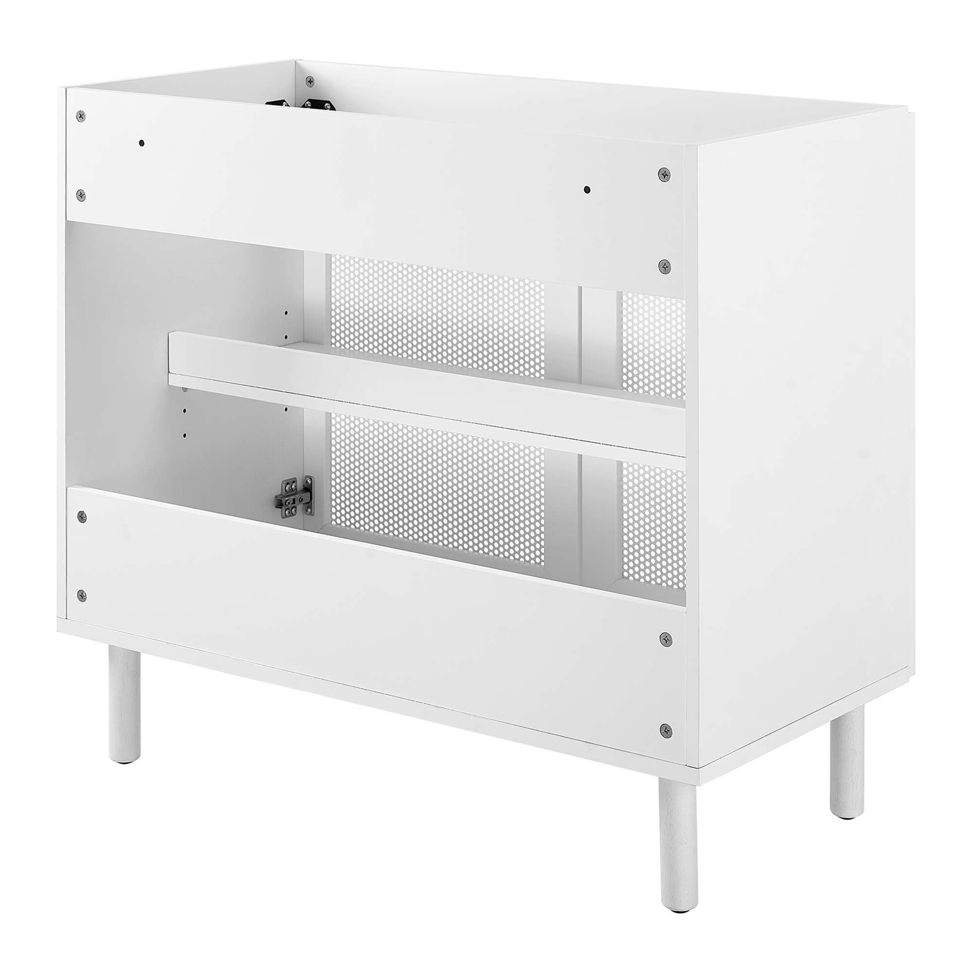 Calla 36" Perforated Metal Bathroom Vanity Cabinet (Sink Basin Not Included) - White