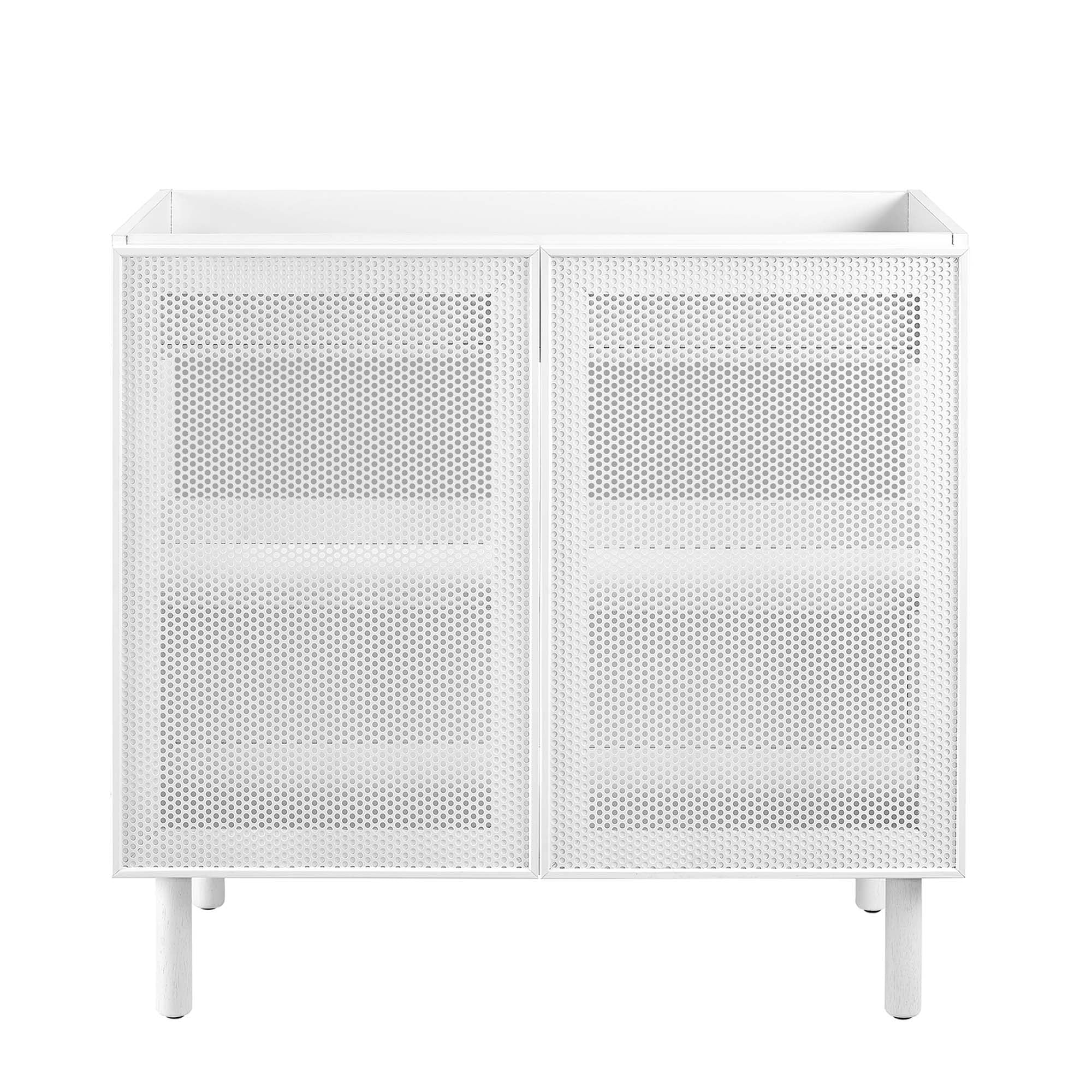 Calla 36" Perforated Metal Bathroom Vanity Cabinet (Sink Basin Not Included) - White