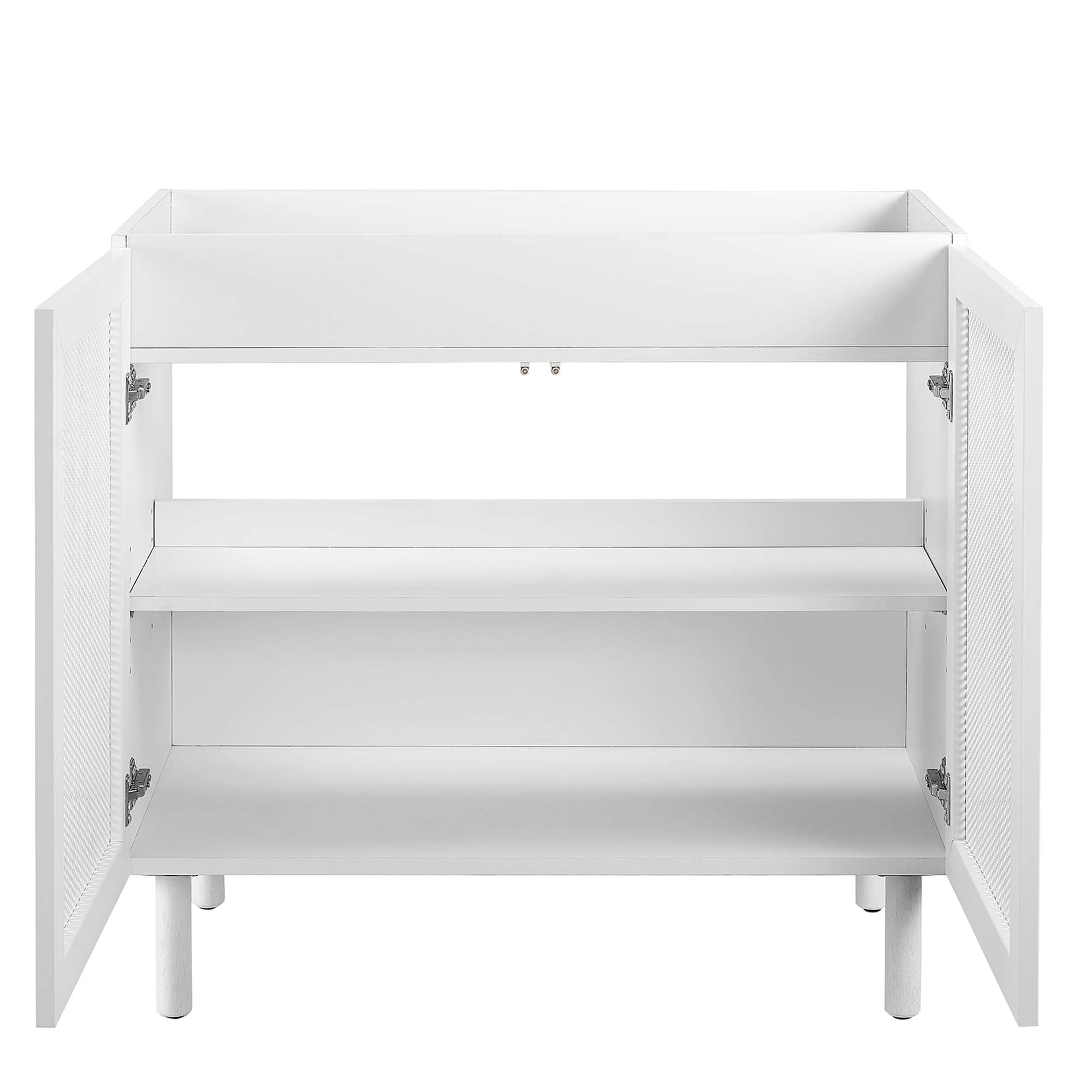 Calla 36" Perforated Metal Bathroom Vanity Cabinet (Sink Basin Not Included) - White
