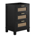 Dixie 24" Solid Wood Bathroom Vanity Cabinet (Sink Basin Not Included) - Black