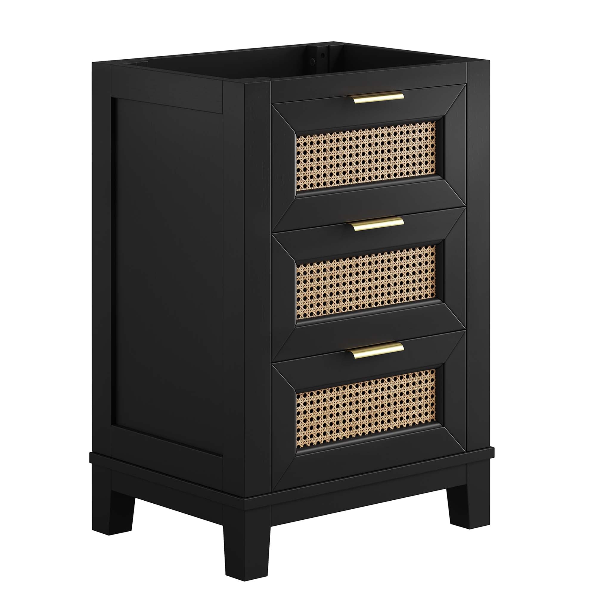 Dixie 24" Solid Wood Bathroom Vanity Cabinet (Sink Basin Not Included) - Black