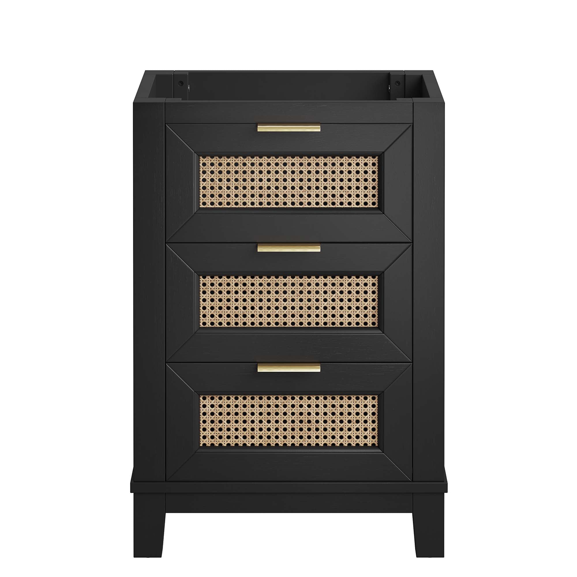 Dixie 24" Solid Wood Bathroom Vanity Cabinet (Sink Basin Not Included) - Black