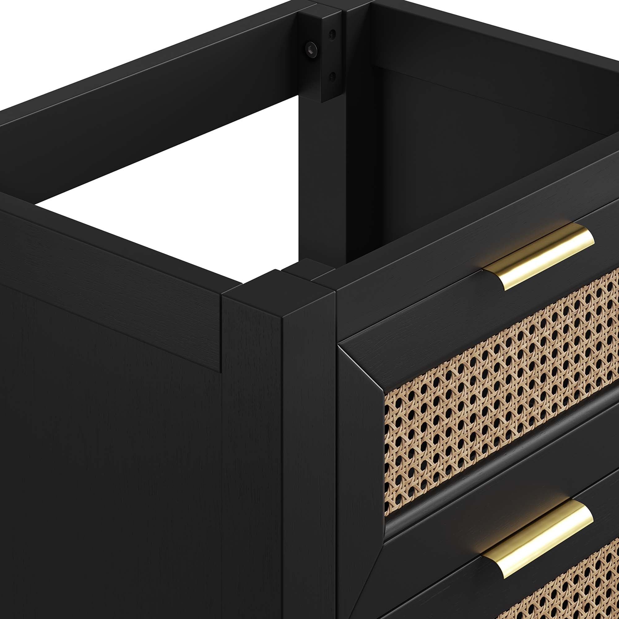 Dixie 24" Solid Wood Bathroom Vanity Cabinet (Sink Basin Not Included) - Black