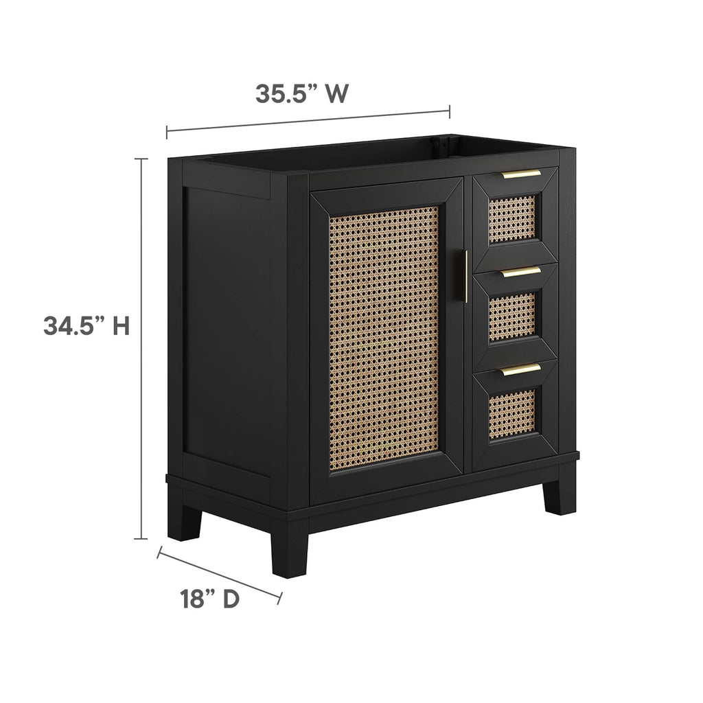 Dixie 36" Solid Wood Bathroom Vanity Cabinet (Sink Basin Not Included) - Black