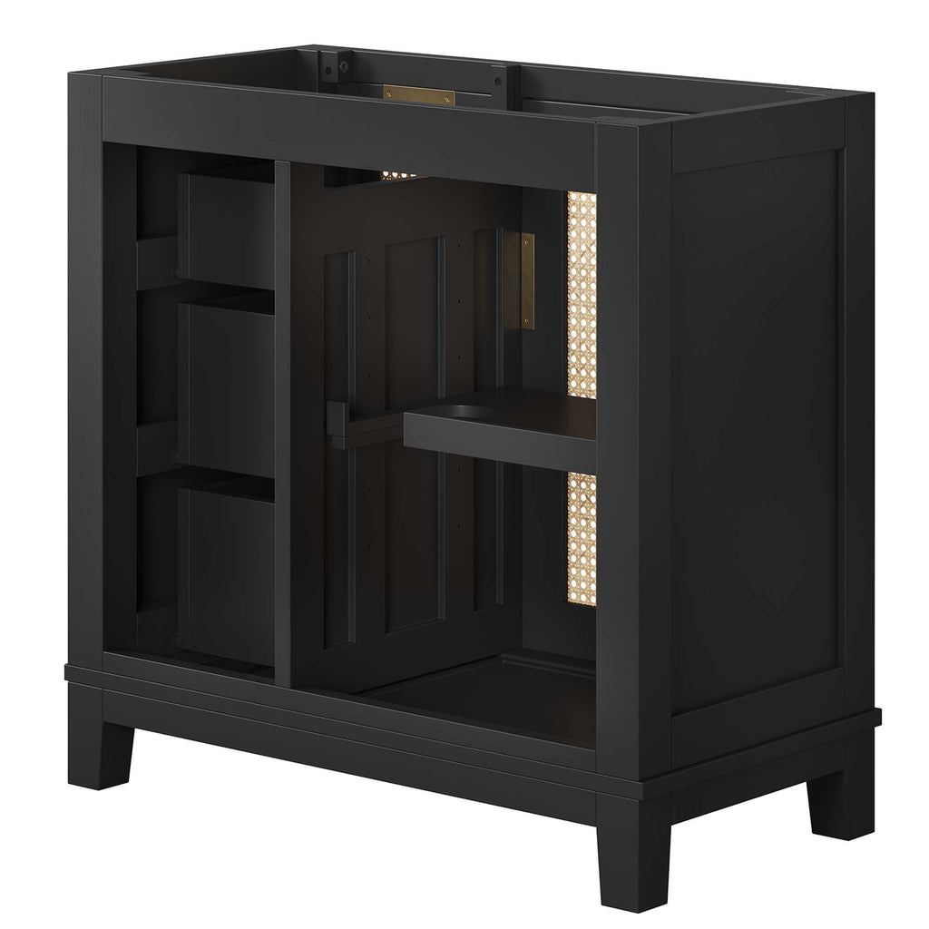 Dixie 36" Solid Wood Bathroom Vanity Cabinet (Sink Basin Not Included) - Black