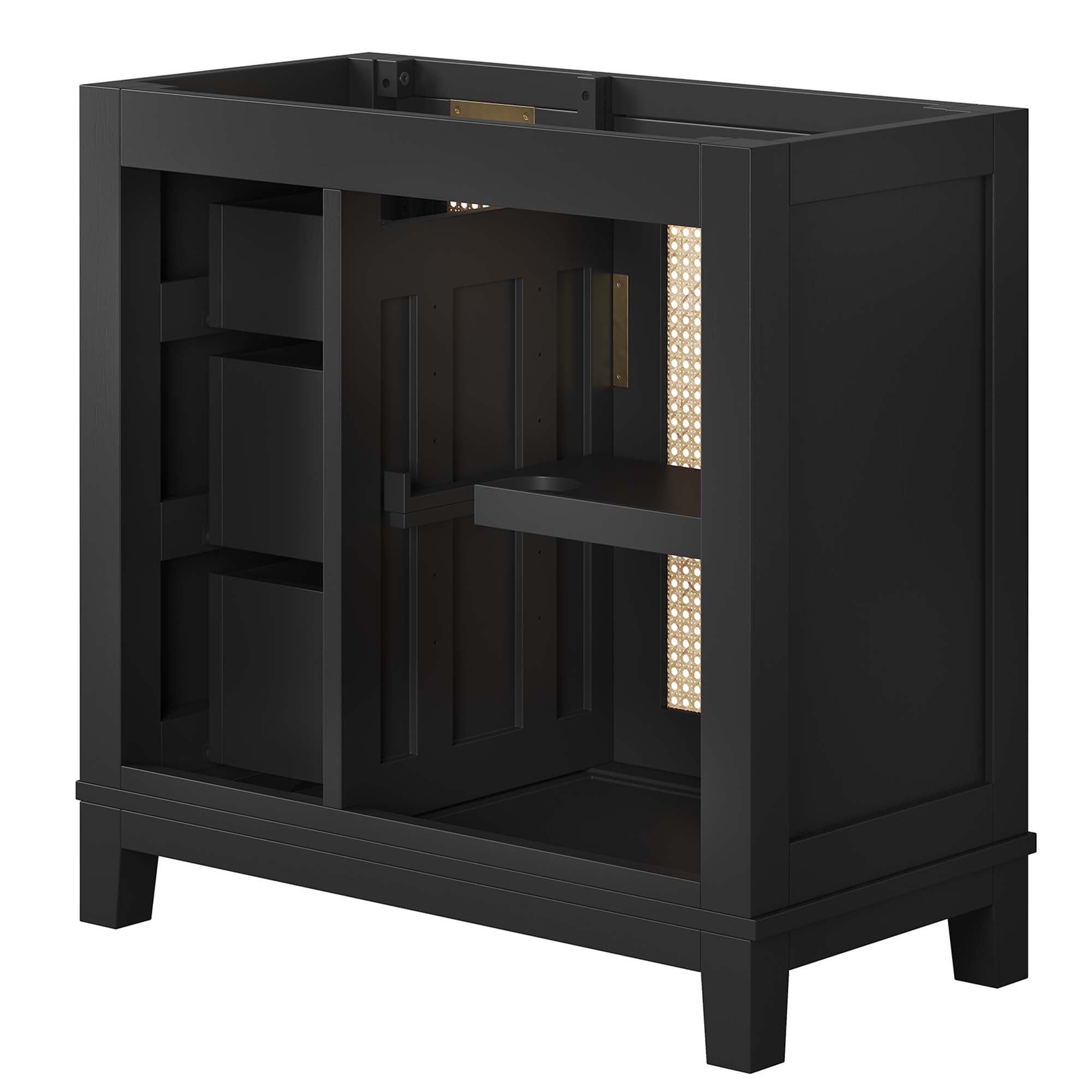 Dixie 36" Solid Wood Bathroom Vanity Cabinet (Sink Basin Not Included) - Black