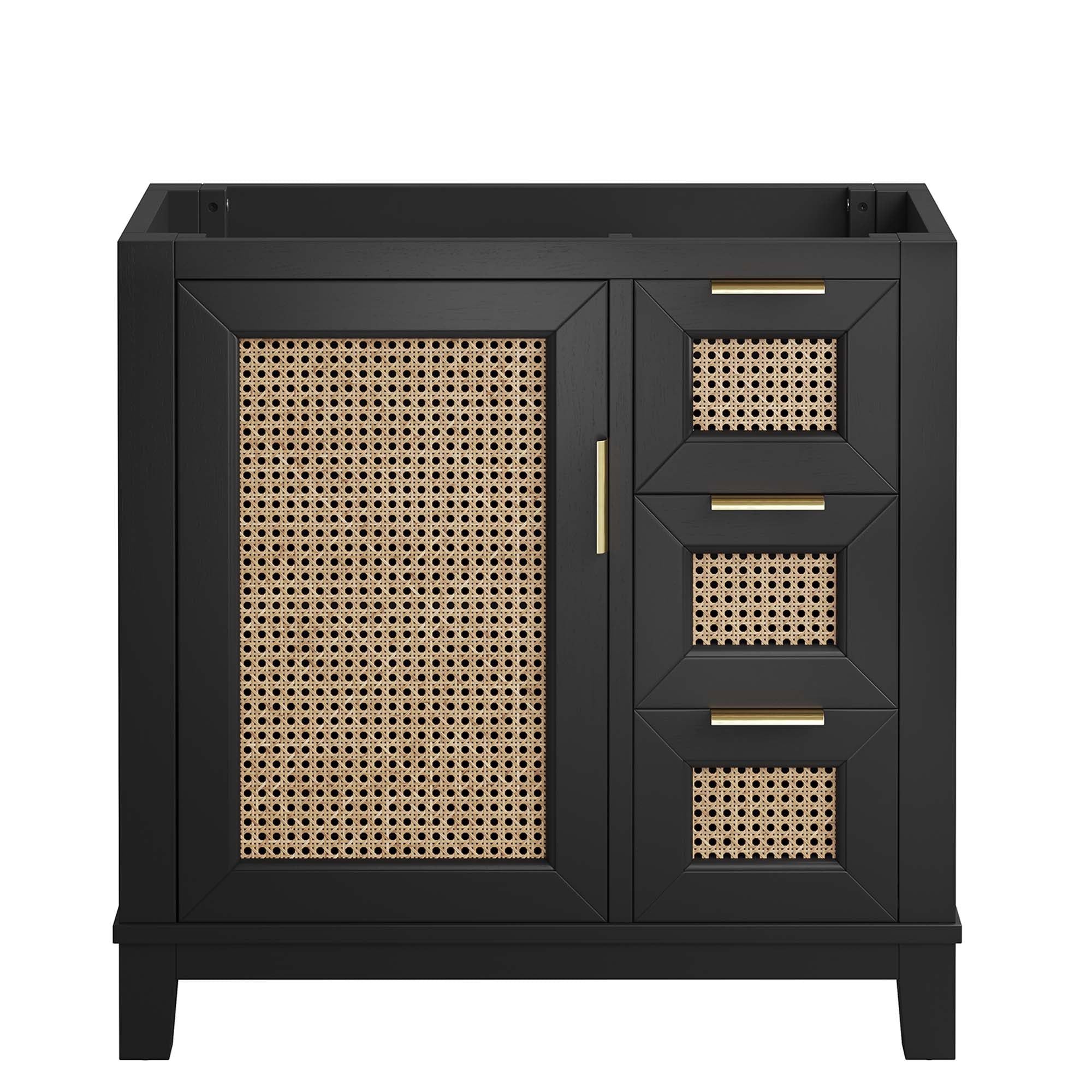 Dixie 36" Solid Wood Bathroom Vanity Cabinet (Sink Basin Not Included) - Black