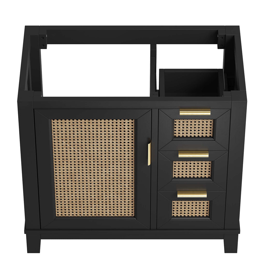 Dixie 36" Solid Wood Bathroom Vanity Cabinet (Sink Basin Not Included) - Black