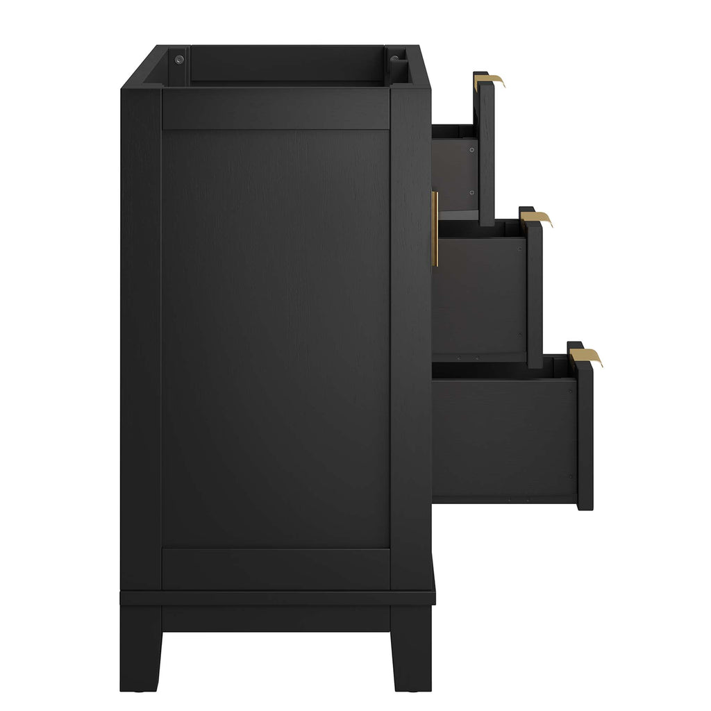 Dixie 36" Solid Wood Bathroom Vanity Cabinet (Sink Basin Not Included) - Black