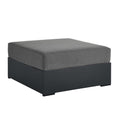 Tahoe Outdoor Patio Powder-Coated Aluminum Ottoman - Gray Charcoal