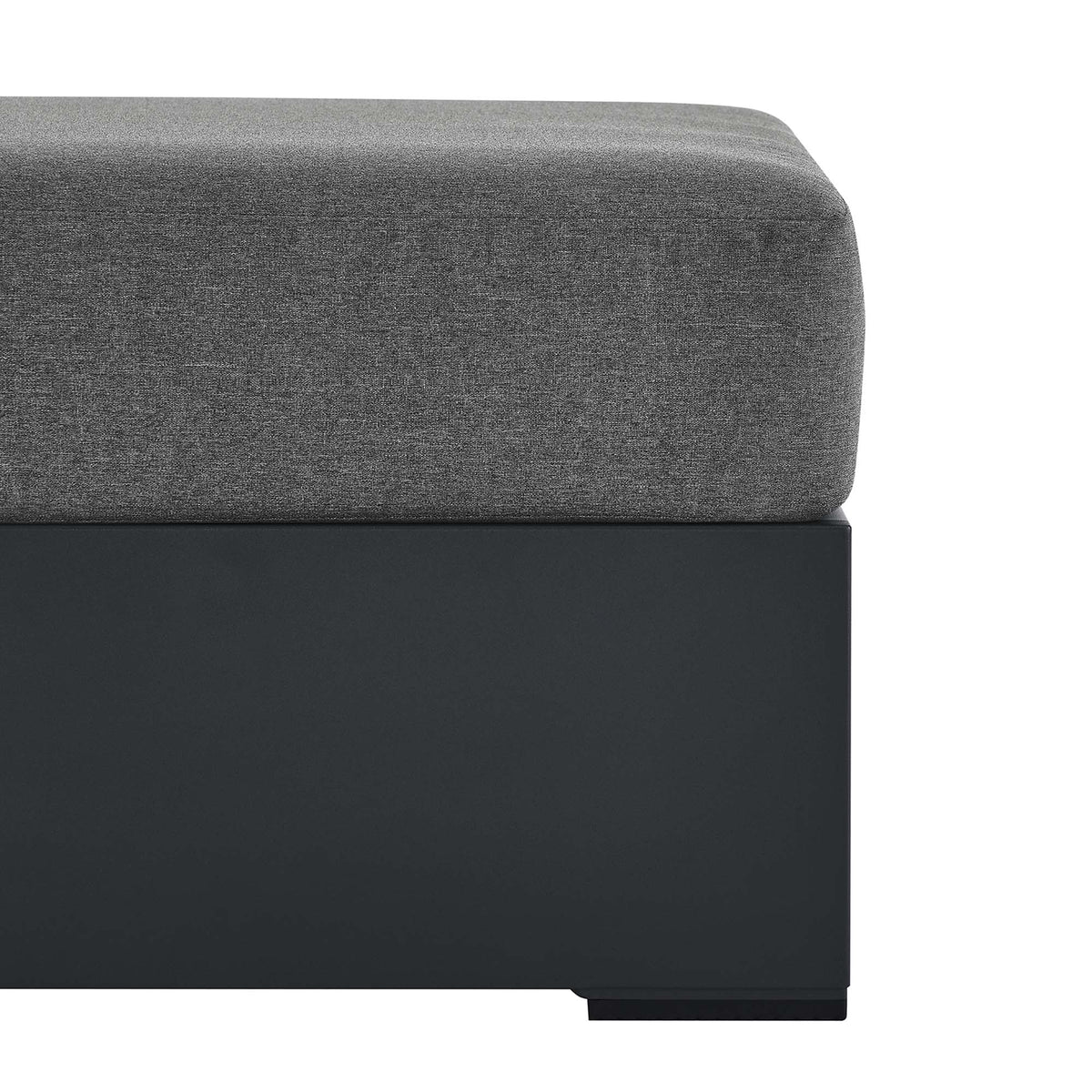 Tahoe Outdoor Patio Powder-Coated Aluminum Ottoman - Gray Charcoal