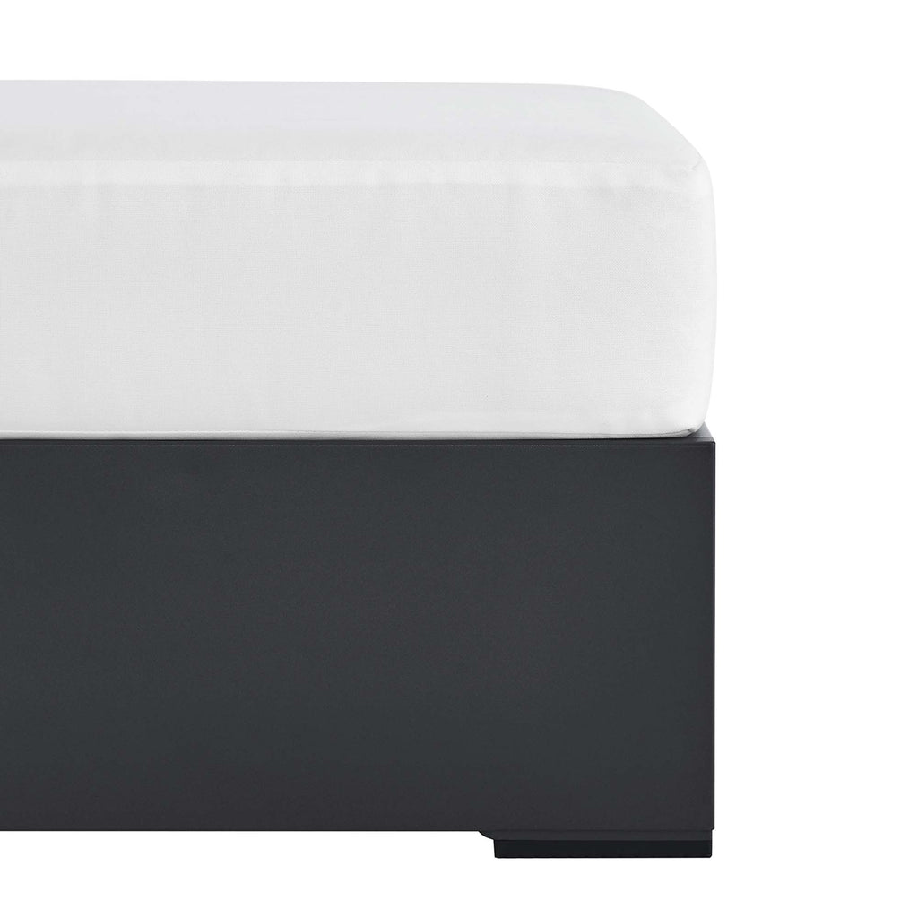 Tahoe Outdoor Patio Powder-Coated Aluminum Ottoman - Gray White