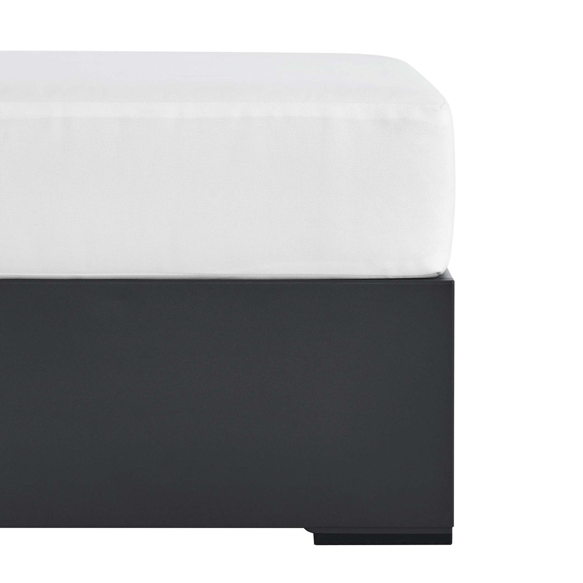 Tahoe Outdoor Patio Powder-Coated Aluminum Ottoman - Gray White