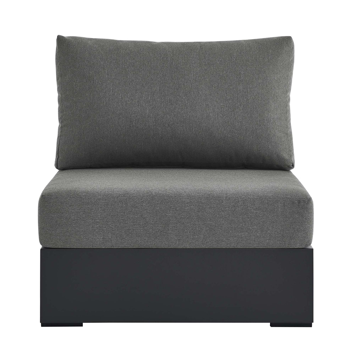 Tahoe Outdoor Patio Powder-Coated Aluminum Modular Armless Chair - Gray Charcoal