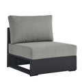 Tahoe Outdoor Patio Powder-Coated Aluminum Modular Armless Chair - Gray Gray