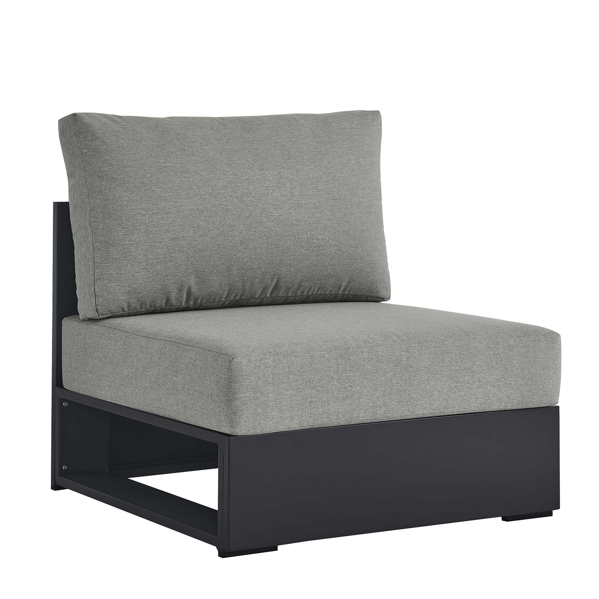 Tahoe Outdoor Patio Powder-Coated Aluminum Modular Armless Chair - Gray Gray