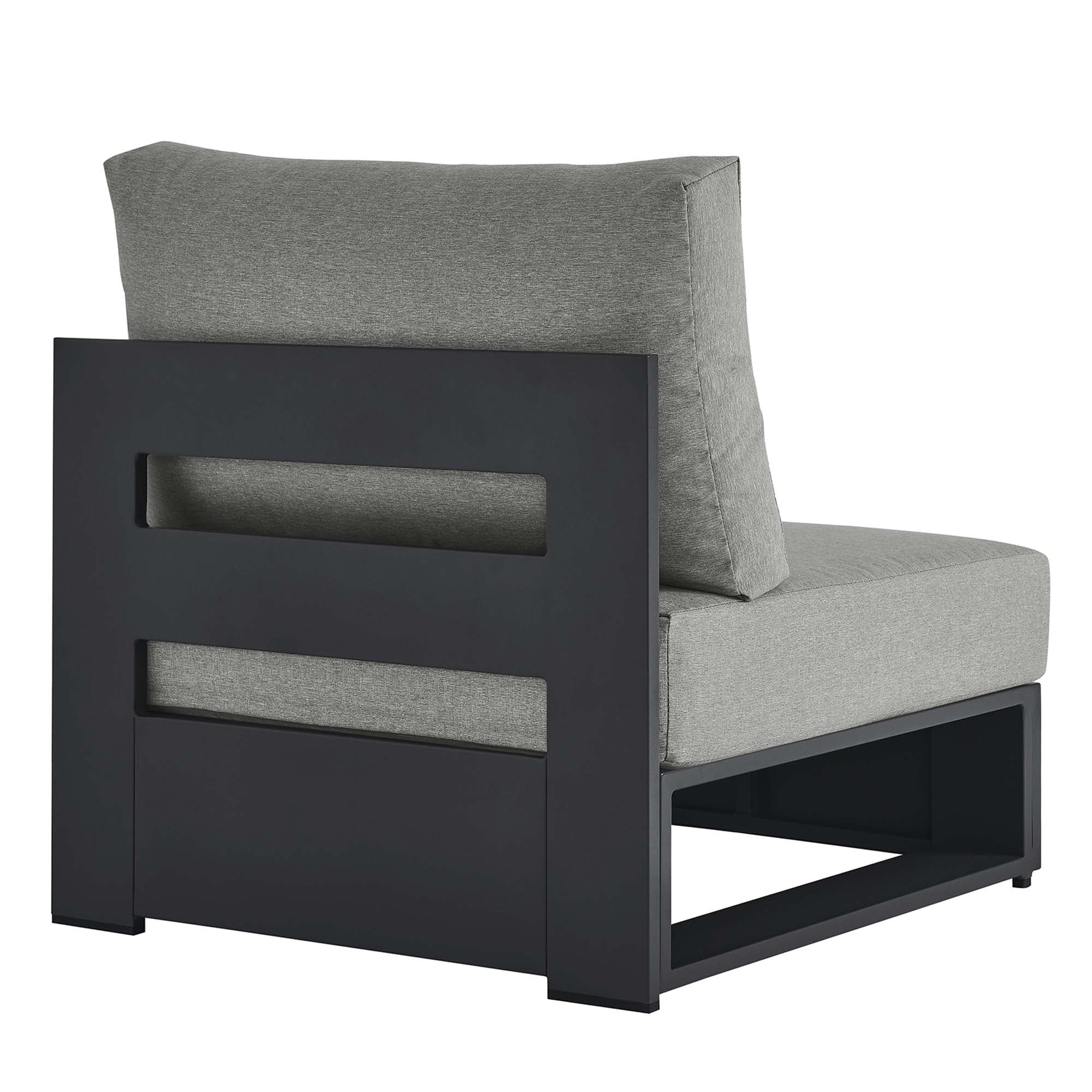 Tahoe Outdoor Patio Powder-Coated Aluminum Modular Armless Chair - Gray Gray