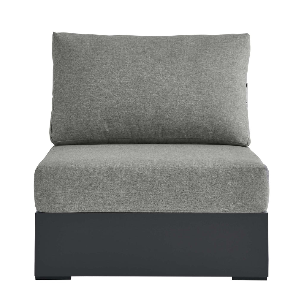 Tahoe Outdoor Patio Powder-Coated Aluminum Modular Armless Chair - Gray Gray