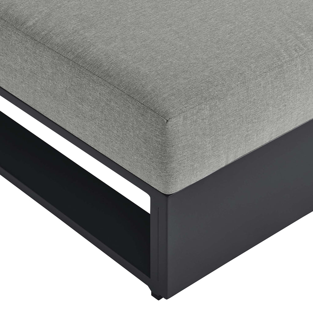 Tahoe Outdoor Patio Powder-Coated Aluminum Modular Armless Chair - Gray Gray