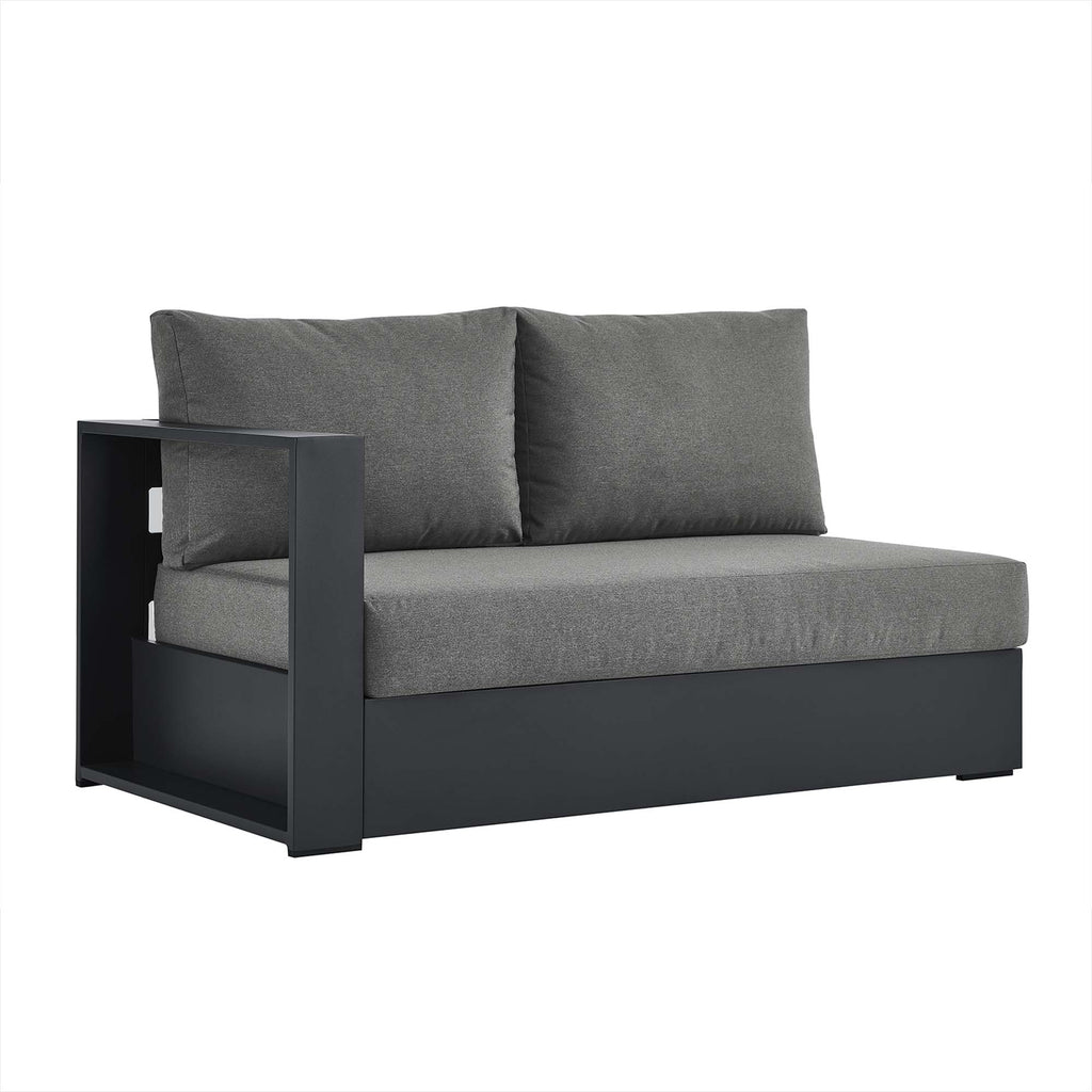 Tahoe Outdoor Patio Powder-Coated Aluminum Modular Left-Facing Loveseat - Gray Charcoal