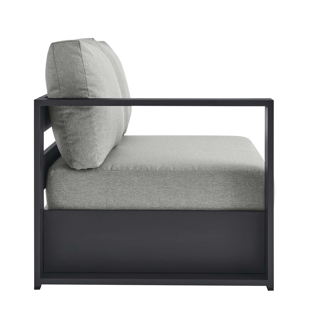 Tahoe Outdoor Patio Powder-Coated Aluminum Modular Left-Facing Loveseat - Gray Gray